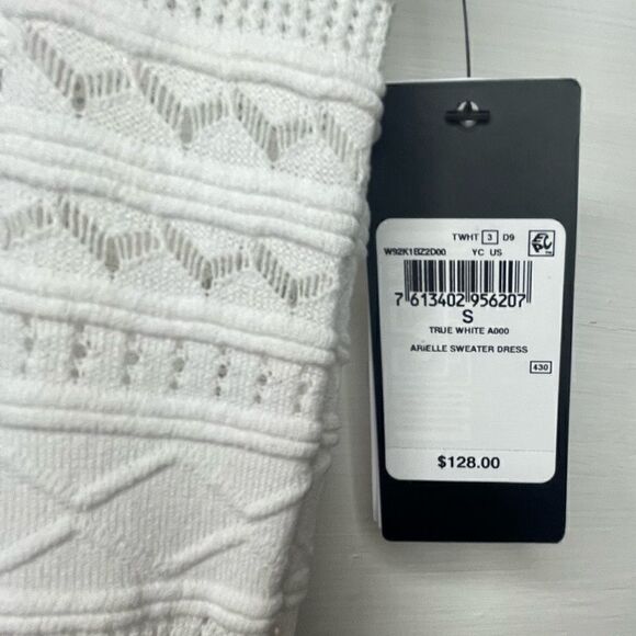 NWTs Guess Arielle Sweater Pick Styled Ruffled Hem White Dress Size Small - Picture 4 of 13